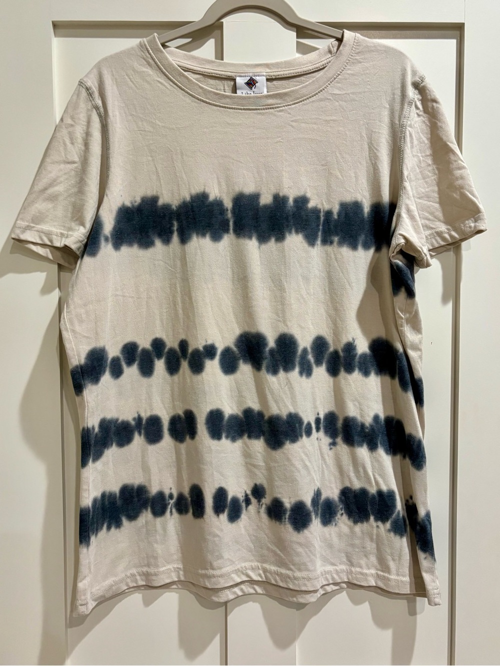 Tie-Dye Crewneck Tee - Beige and Black